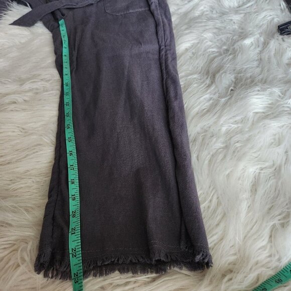 Caslon Linen Pants Womans Sz Small Pockets Pull On Drawstring Gray Wide Leg - Picture 8 of 14
